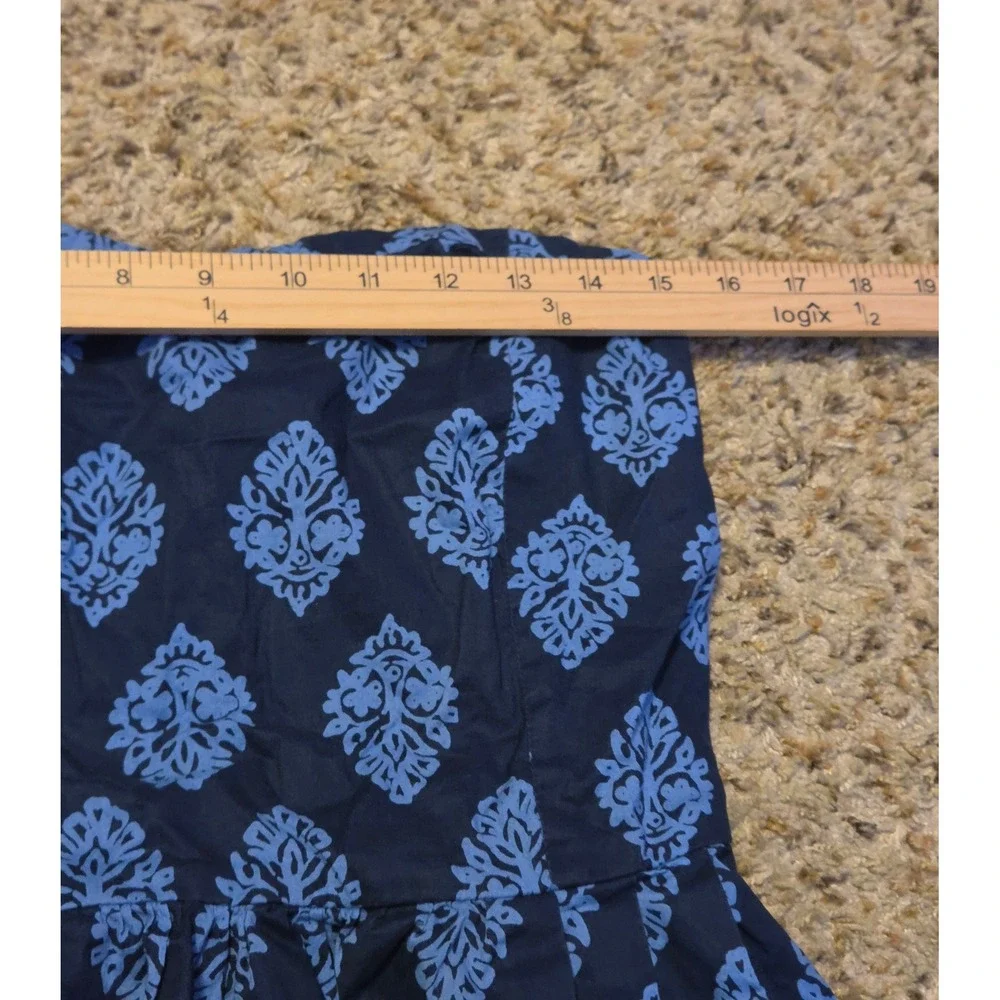 Old Navy Strapless Floral Print Dress Women's Size 14‎ Blue Side Zip